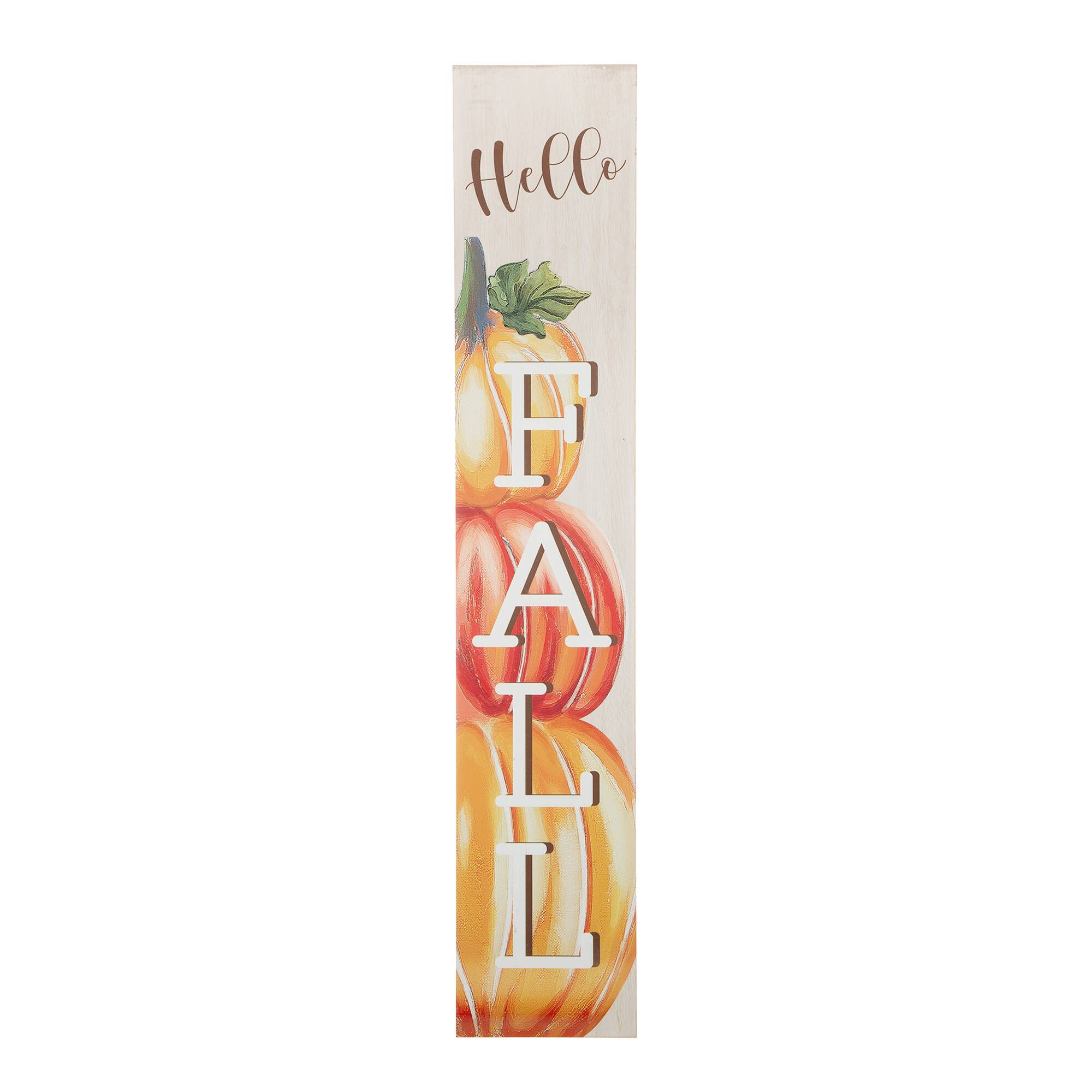 Glitzhome® 3.5ft. Hello Fall Wooden Porch Sign